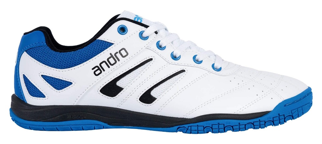 Andro Shuffle Step 2 Table Tennis Shoes - White/Black/Blue